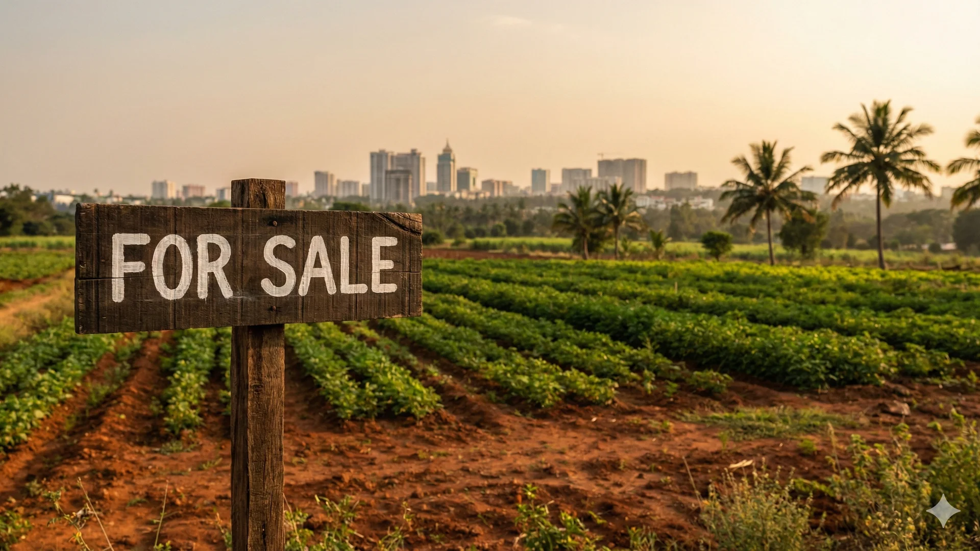 Lush farmland near Bangalore